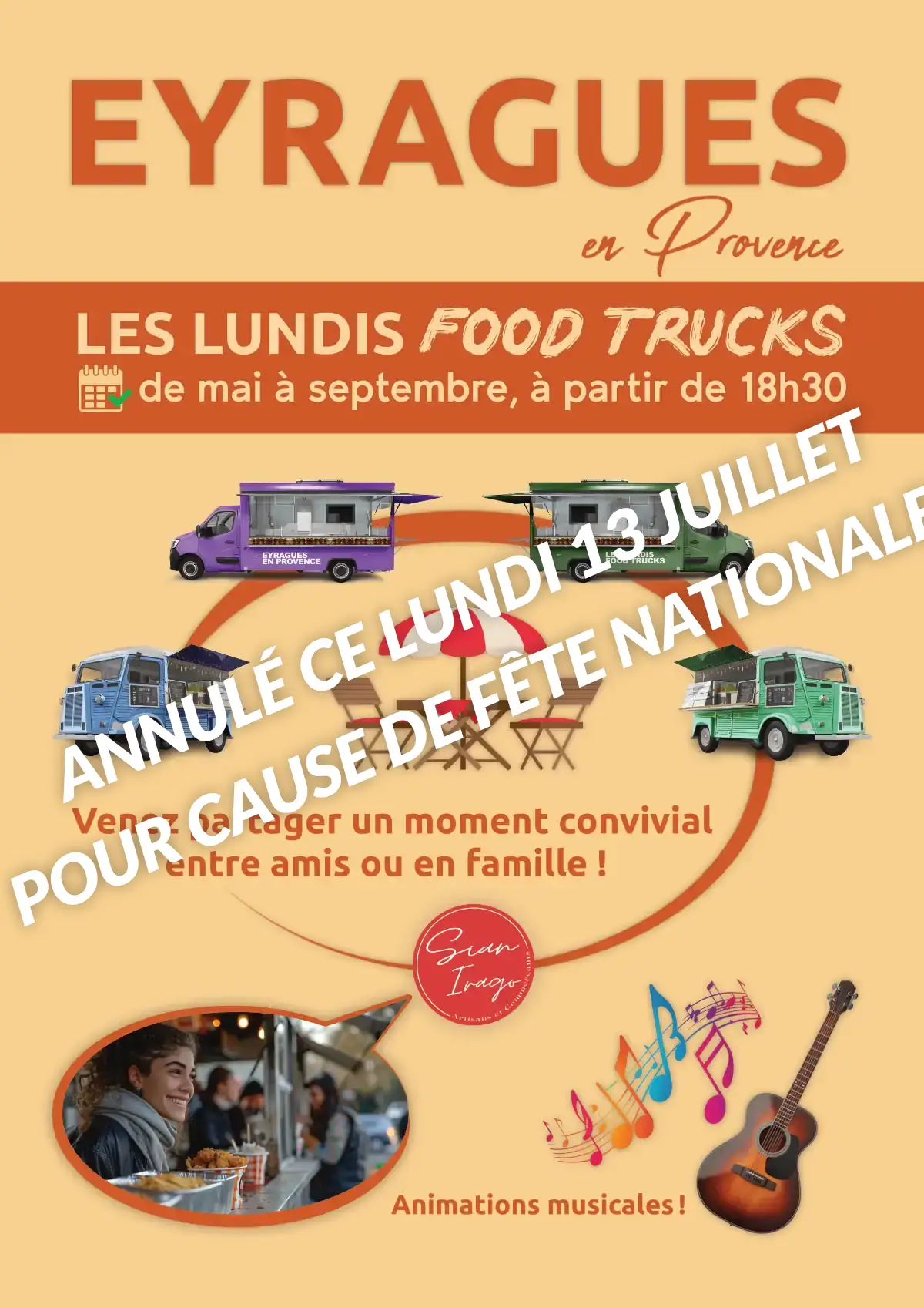 Affiche Lundis Food Trucks Annulation 13juillet